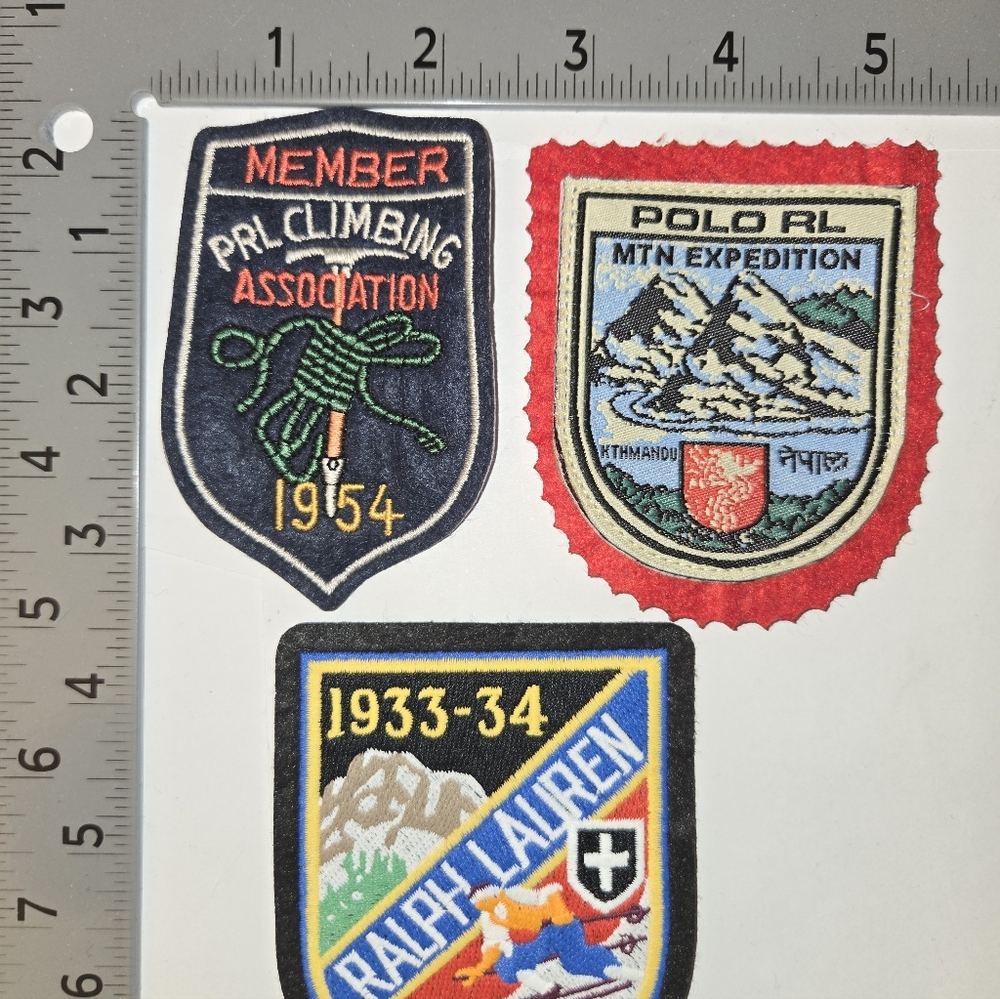 Polo Ralph Lauren Patches Climbing Moutain Ski 3-lot Patch Set